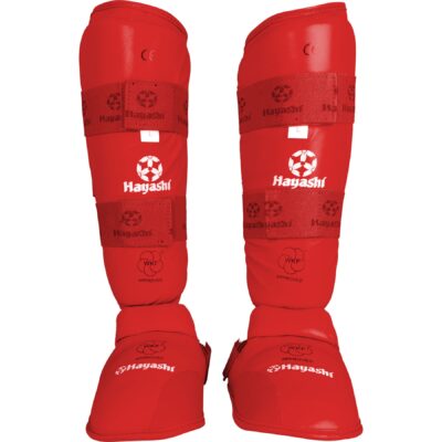 Hayashi Schienbein- und Spannschutz - Karate Schienbein- und Spannschutz WKF Approved - Rot