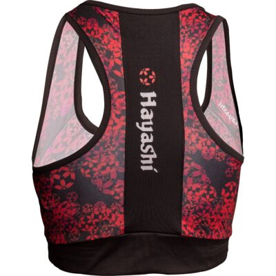 Hayashi Sport-BH - Flowers - Schwarz / Rot