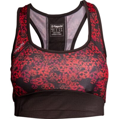 Hayashi Sport-BH - Flowers - Schwarz / Rot