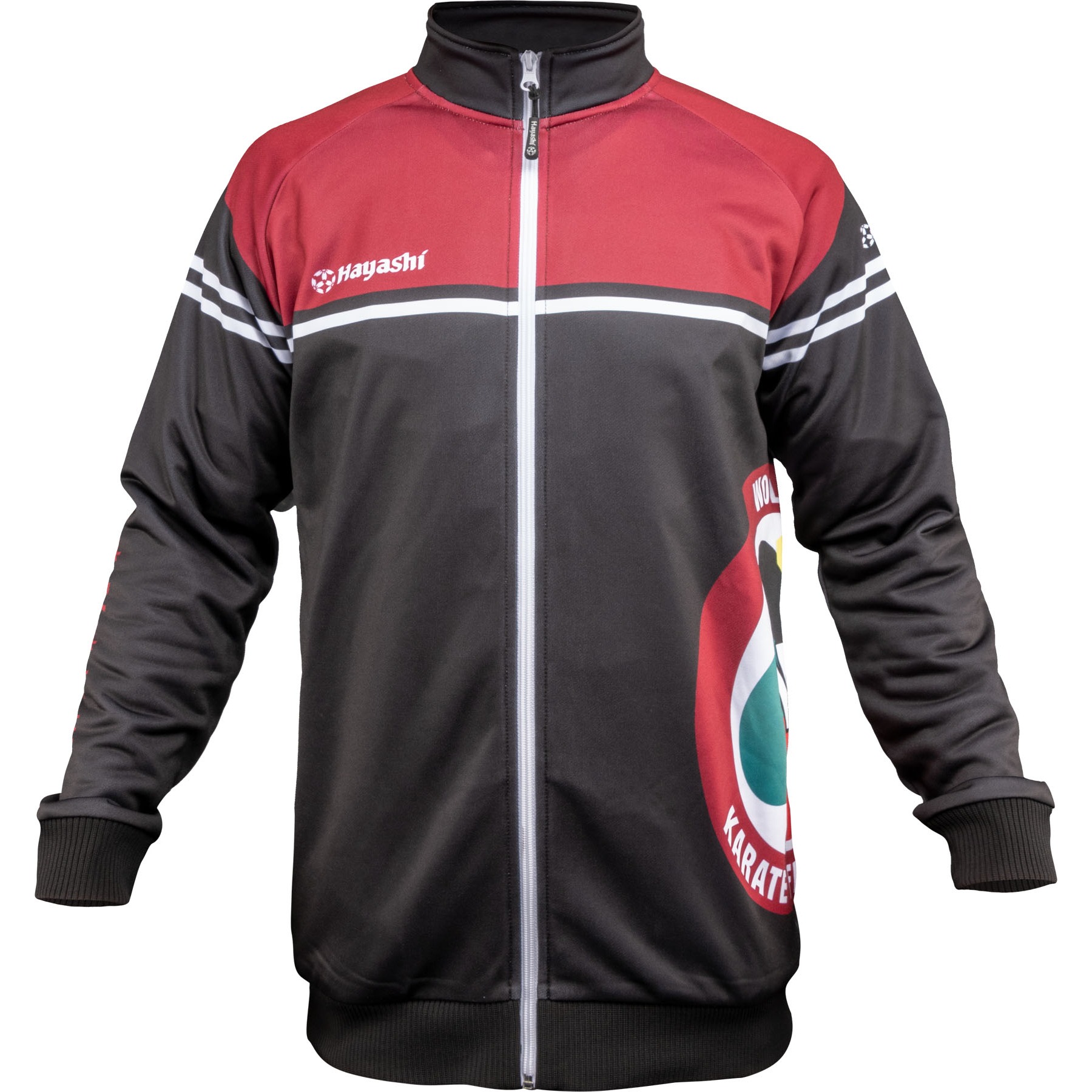 Hayashi Trainingsjacke - WKF Mokuso - Schwarz / Rot