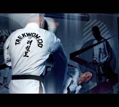 TOP TEN Taekwondo Pratzen - Barada ITF Approved - Blau / Weiß