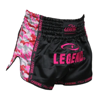 Legend Kickbox-Shorts Damen Camo Rosa Satin Größe XL