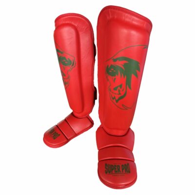 Super Pro Combat Gear Schienbein- und Spannschutz - Nations Maroc - Rot / Grün