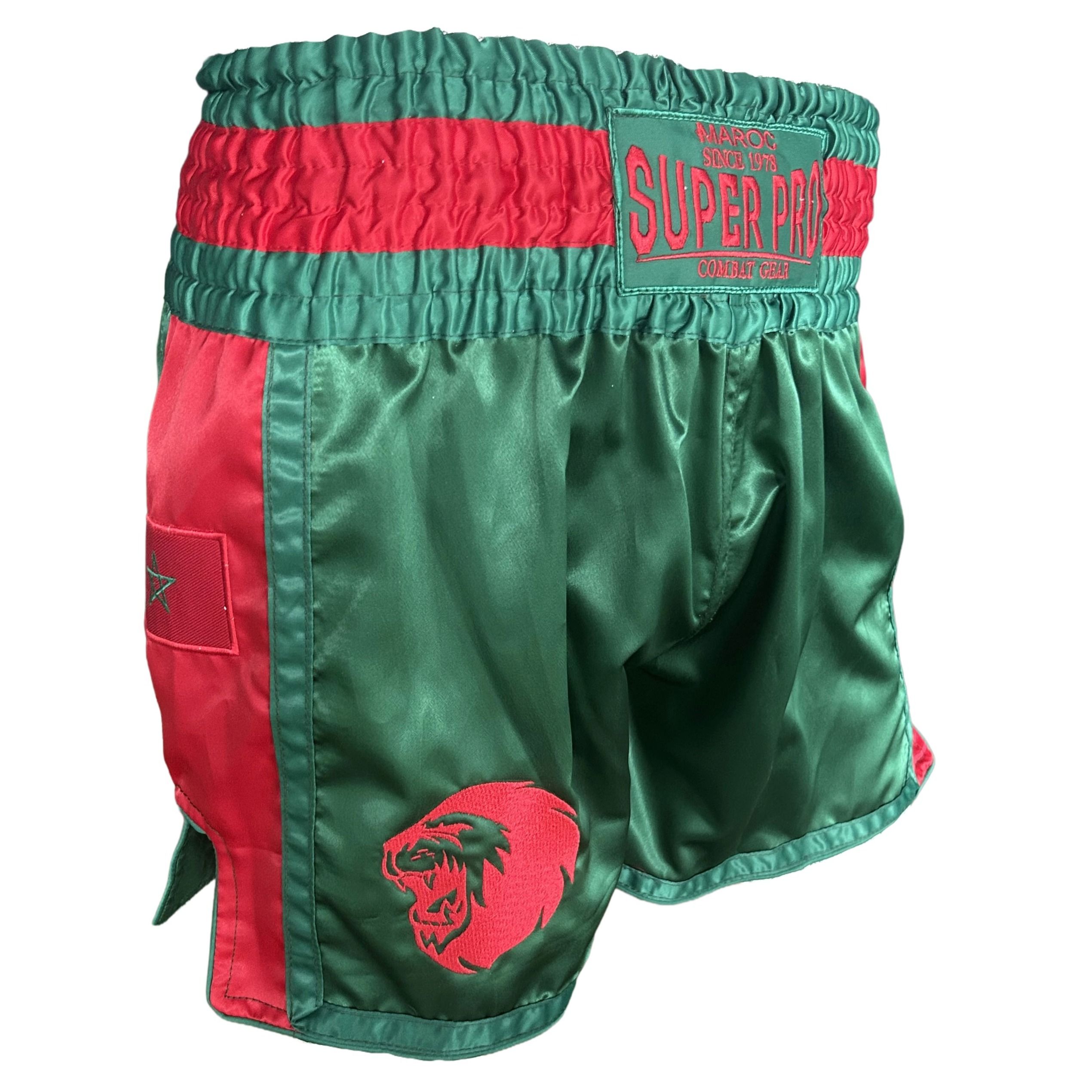 Super Pro Combat Gear - Muay-Thai-Shorts Nations Maroc - Grün / Rot Super Pro Combat Gear - Muay-Thai-Shorts Nations Maroc - Grün / Rot