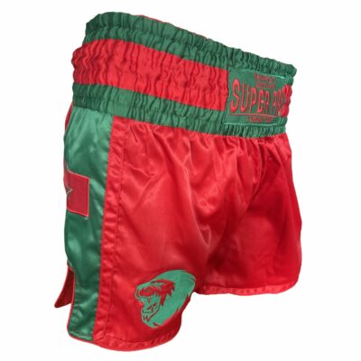 Super Pro Combat Gear Kickbox-Shorts - Thai Nations Maroc - Rot / Grün