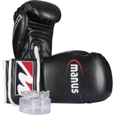 Manus Boxhandschuhe - Boxen Starter-Kit - Schwarz / Weiß Manus Boxhandschuhe - Boxen Starter-Kit - Schwarz / Weiß