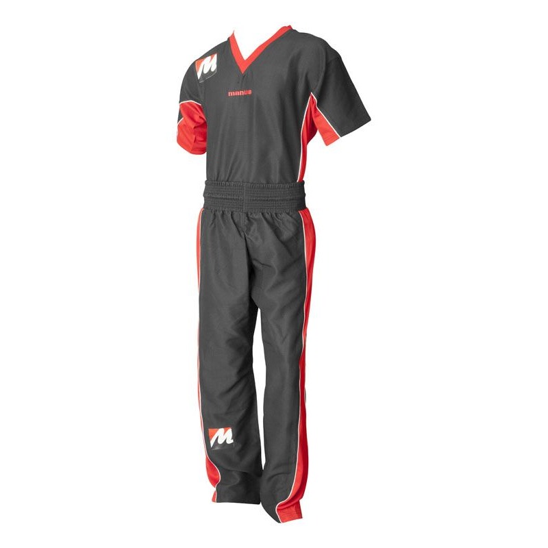Manus Kickbox-Uniform - Airtex - Schwarz / Weiß
