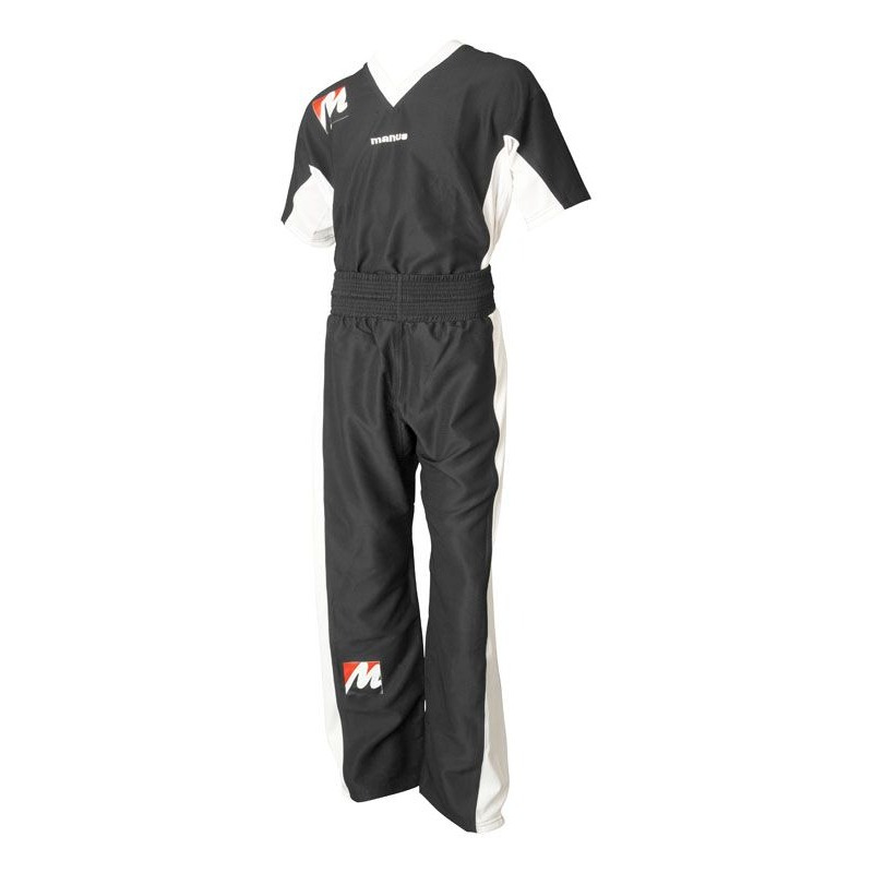 Manus Kickbox-Uniform - Airtex - Schwarz / Weiß Manus Kickbox-Uniform - Airtex - Schwarz / Weiß