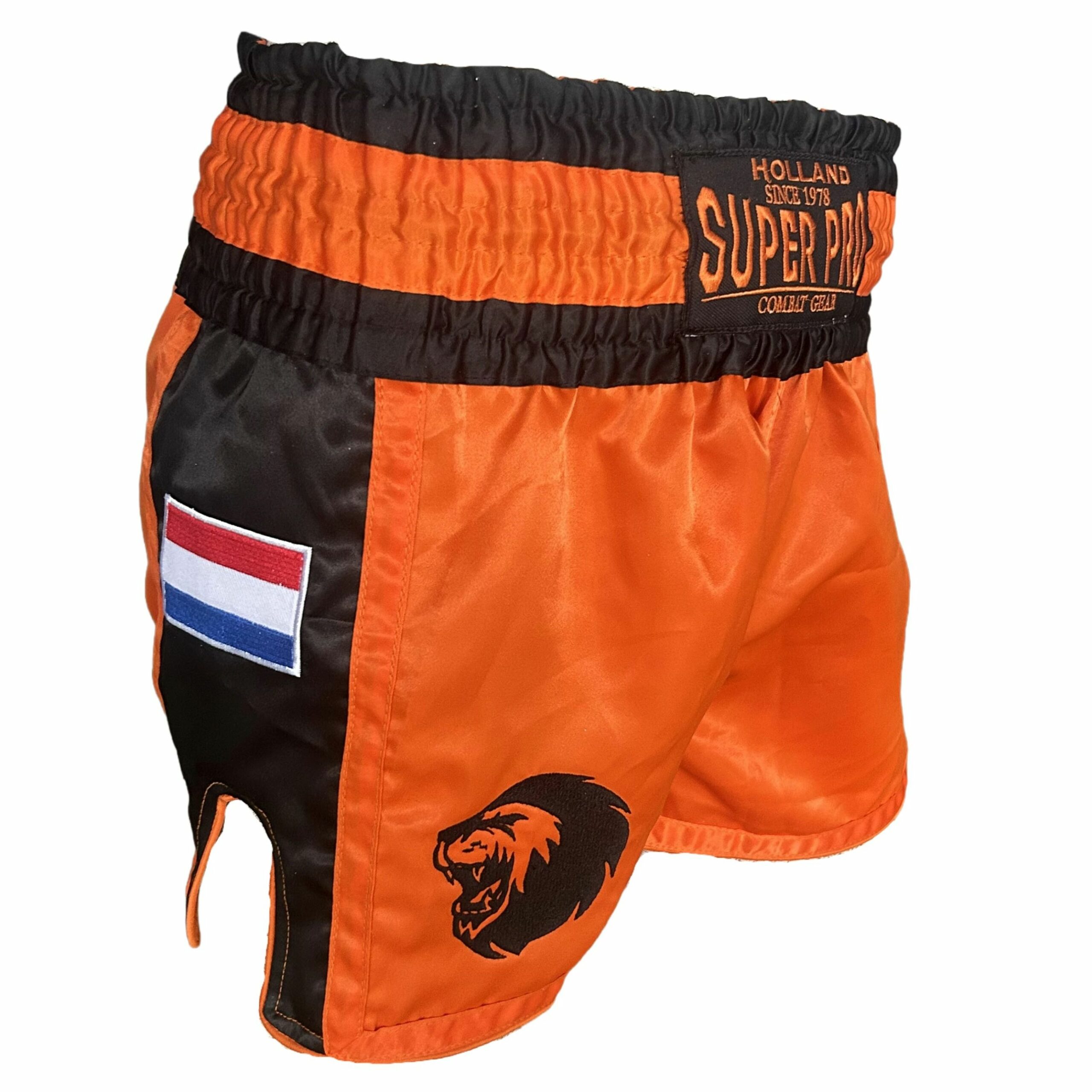 Super Pro Combat Gear - Kickbox-Shorts Nations Holland - Orange / Schwarz