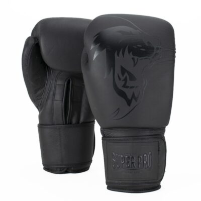 Super Pro Combat Gear Legend Leder Boxhandschuhe/Kickboxhandschuhe (Grau) - B-Ware - 12 oz