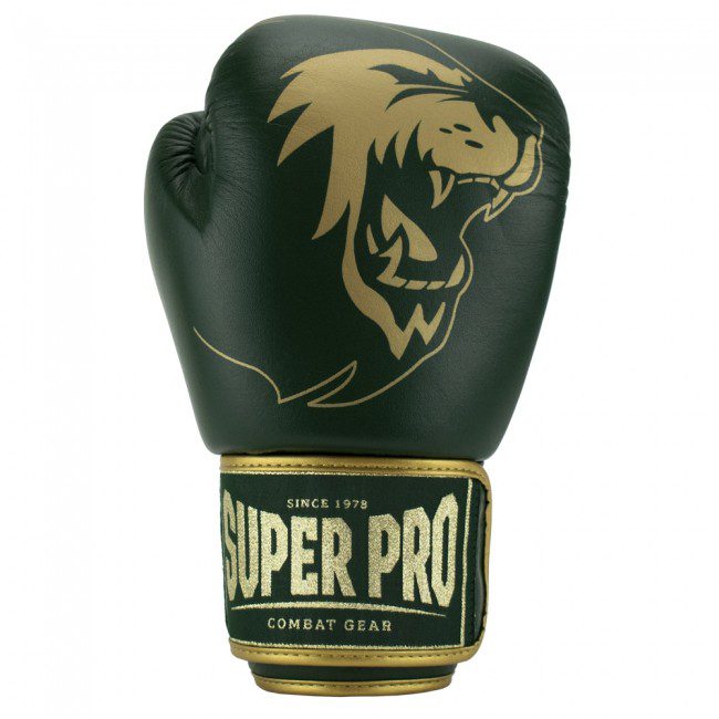 Super Pro Combat Gear Warrior SE Leder Kickboxhandschuhe Grün/Gold 10 Oz. Super Pro Combat Gear Warrior SE Leder Kickboxhandschuhe Grün/Gold 10 Oz.