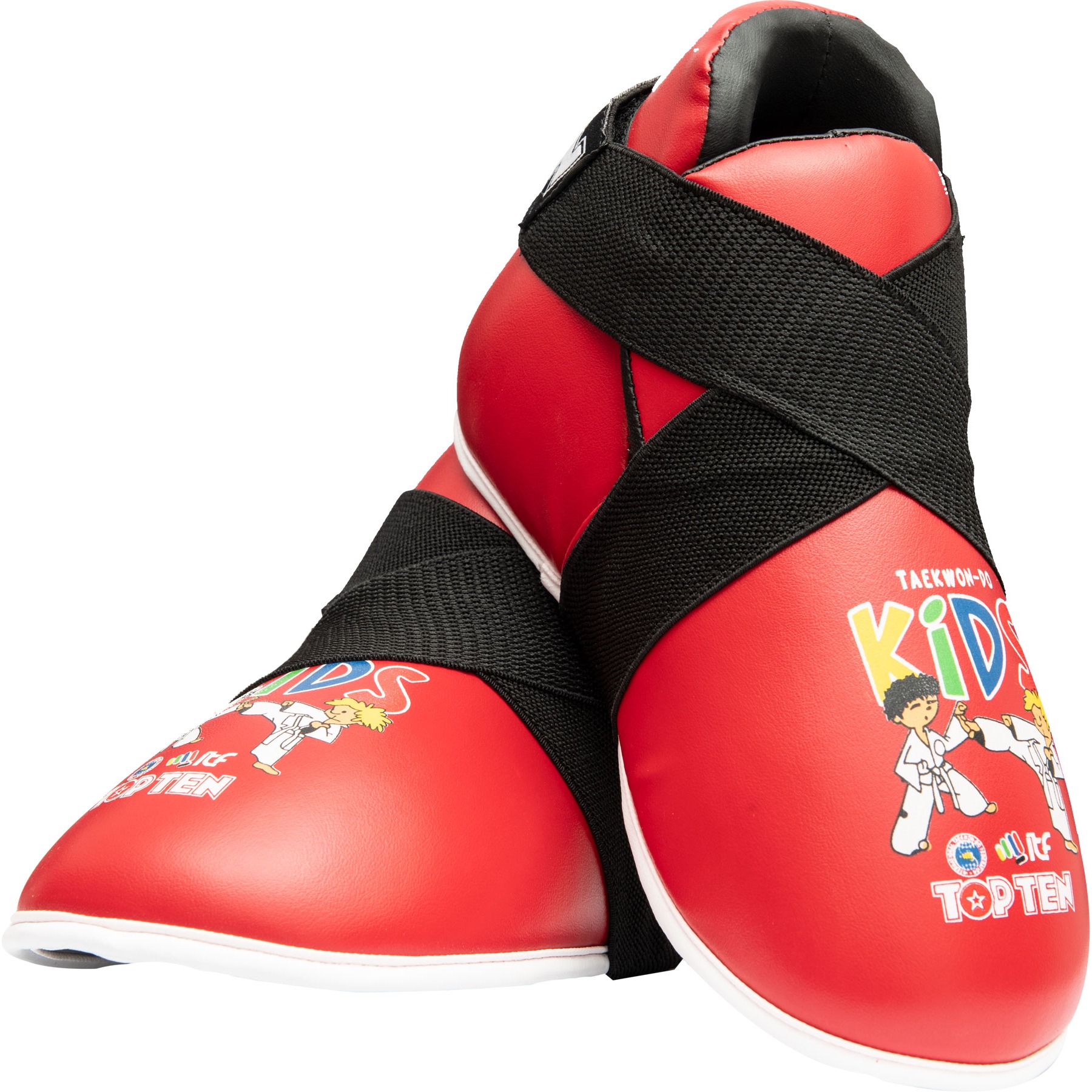 TOP TEN Taekwondo Fußschutz - ITF Kinder - Rot