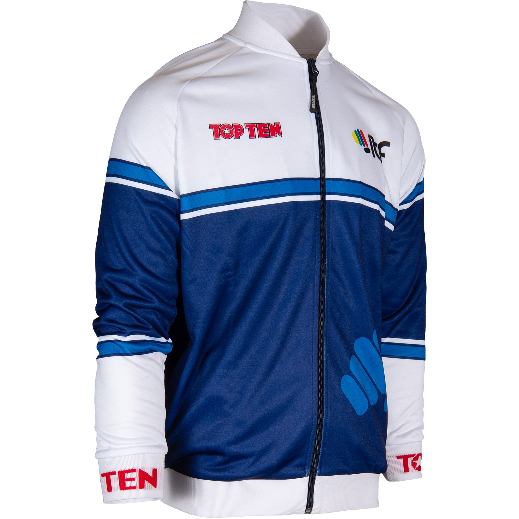 TOP TEN Trainingsjacke - ITF Synergy - Weiß / Blau TOP TEN Trainingsjacke - ITF Synergy - Weiß / Blau