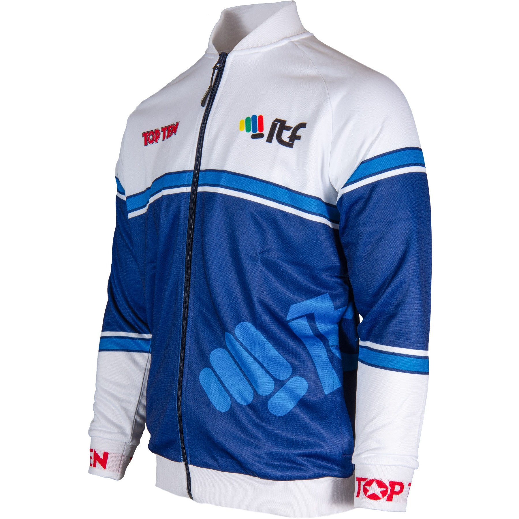 TOP TEN Trainingsjacke - ITF Synergy - Weiß / Blau TOP TEN Trainingsjacke - ITF Synergy - Weiß / Blau