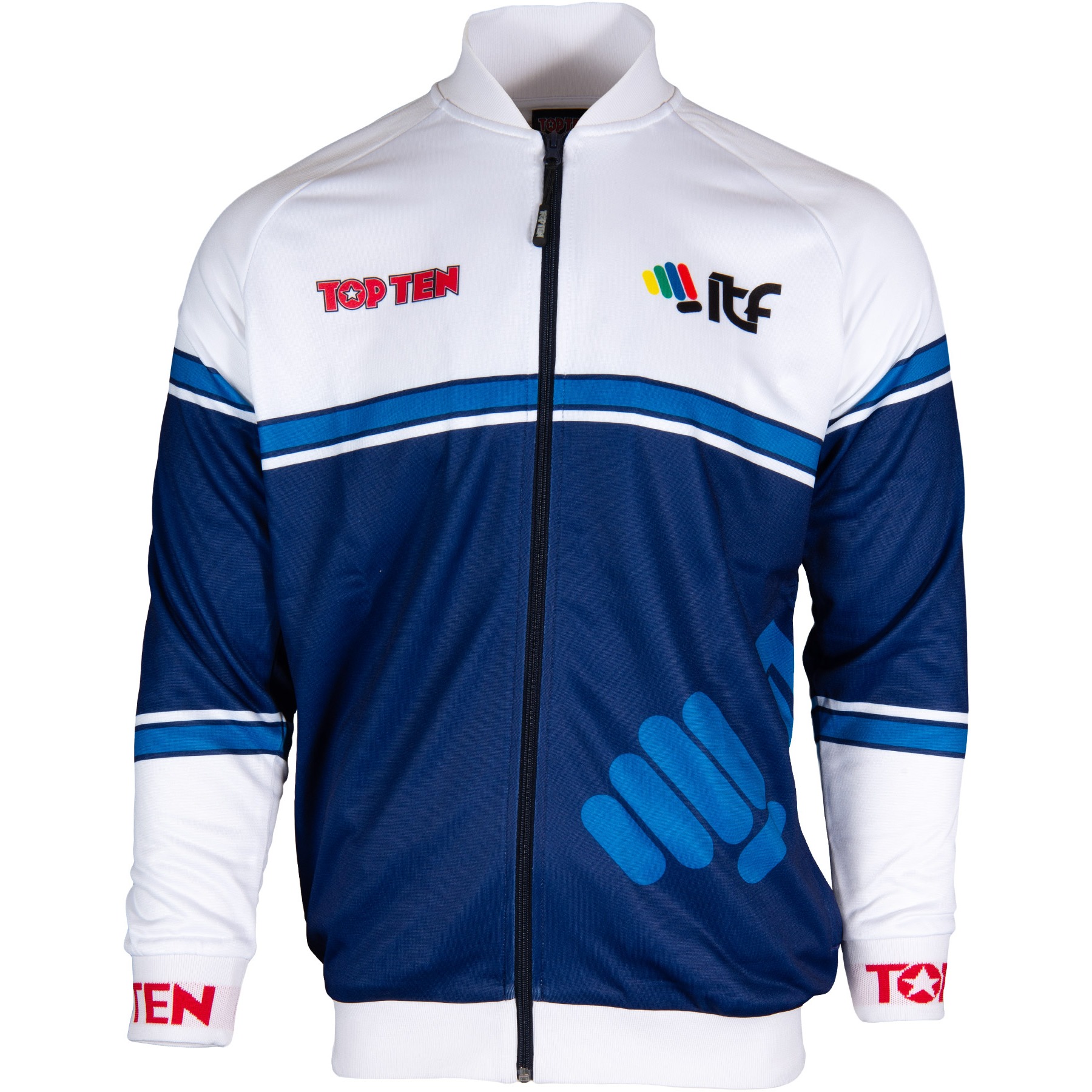 TOP TEN Trainingsjacke - ITF Synergy - Weiß / Blau