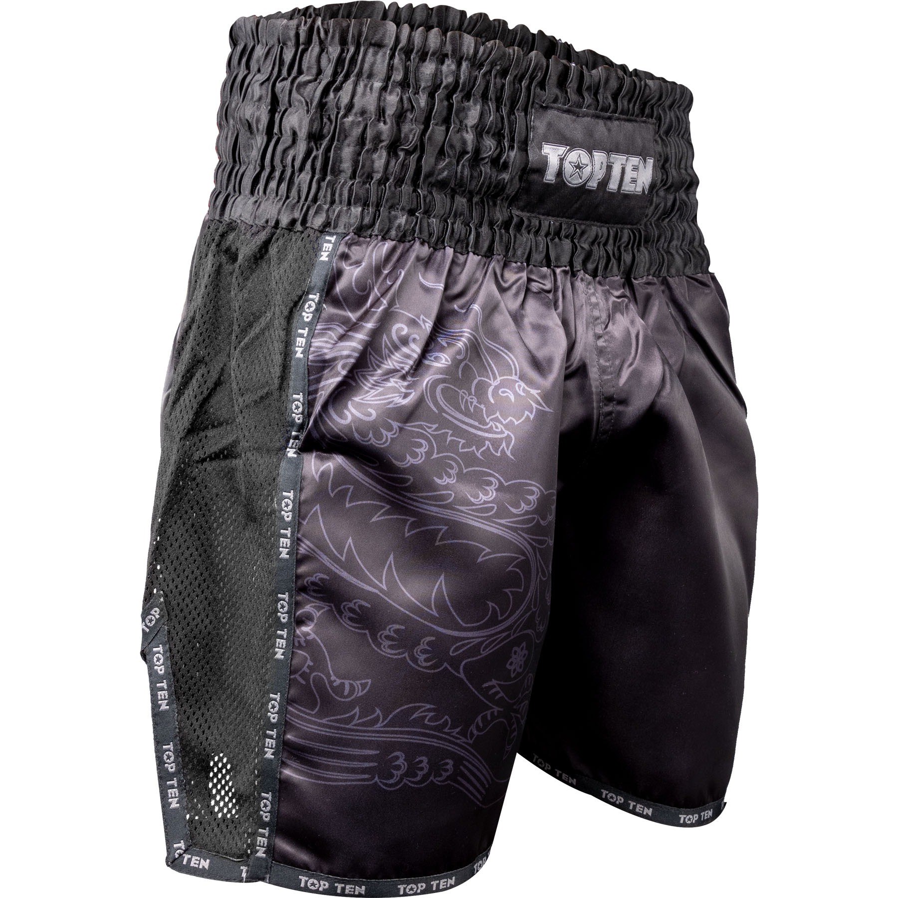 TOP TEN Kickbox-Shorts - Dragon - Schwarz