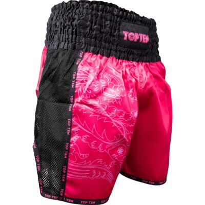 TOP TEN Kickbox-Shorts - Dragon - Schwarz / Rosa TOP TEN Kickbox-Shorts - Dragon - Schwarz / Rosa