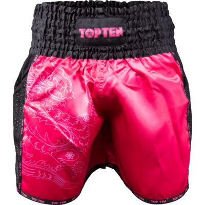 TOP TEN Kickbox-Shorts - Dragon - Schwarz / Rosa TOP TEN Kickbox-Shorts - Dragon - Schwarz / Rosa