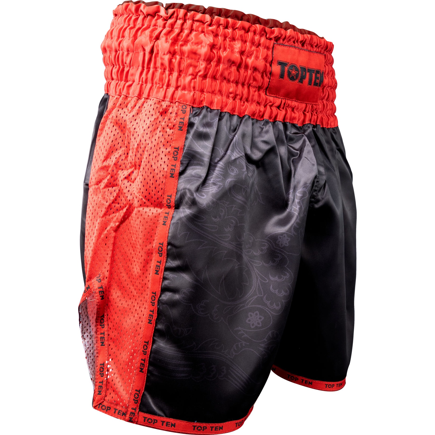 TOP TEN Kickbox-Shorts - Dragon - Rot / Schwarz