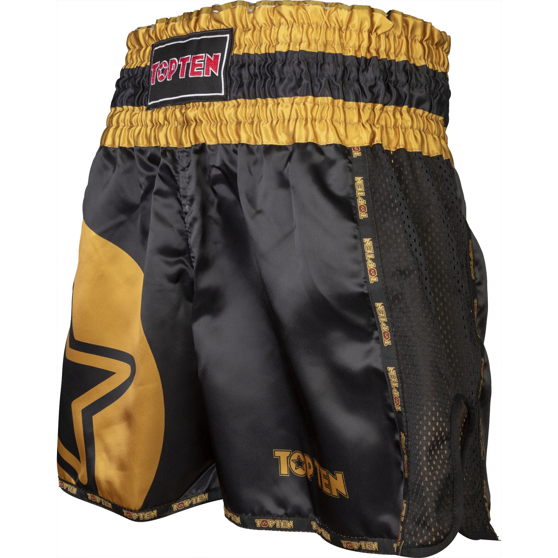 TOP TEN Muay-Thai-Shorts - Star - Schwarz / Gold TOP TEN Muay-Thai-Shorts - Star - Schwarz / Gold