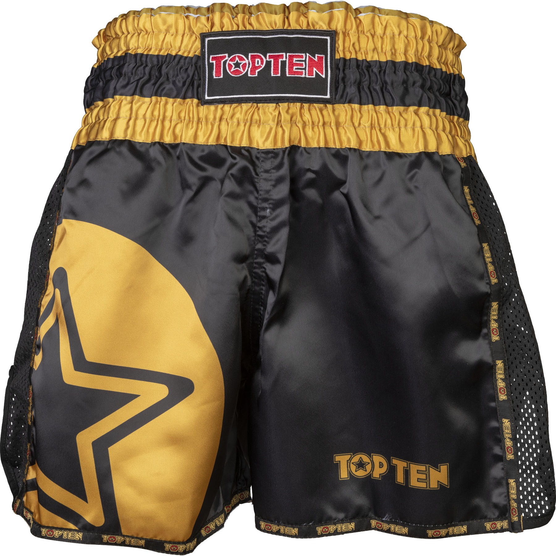 TOP TEN Muay-Thai-Shorts - Star - Schwarz / Gold TOP TEN Muay-Thai-Shorts - Star - Schwarz / Gold