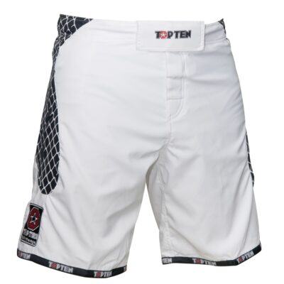 TOP TEN MMA-Shorts - Cage - Weiß / Schwarz