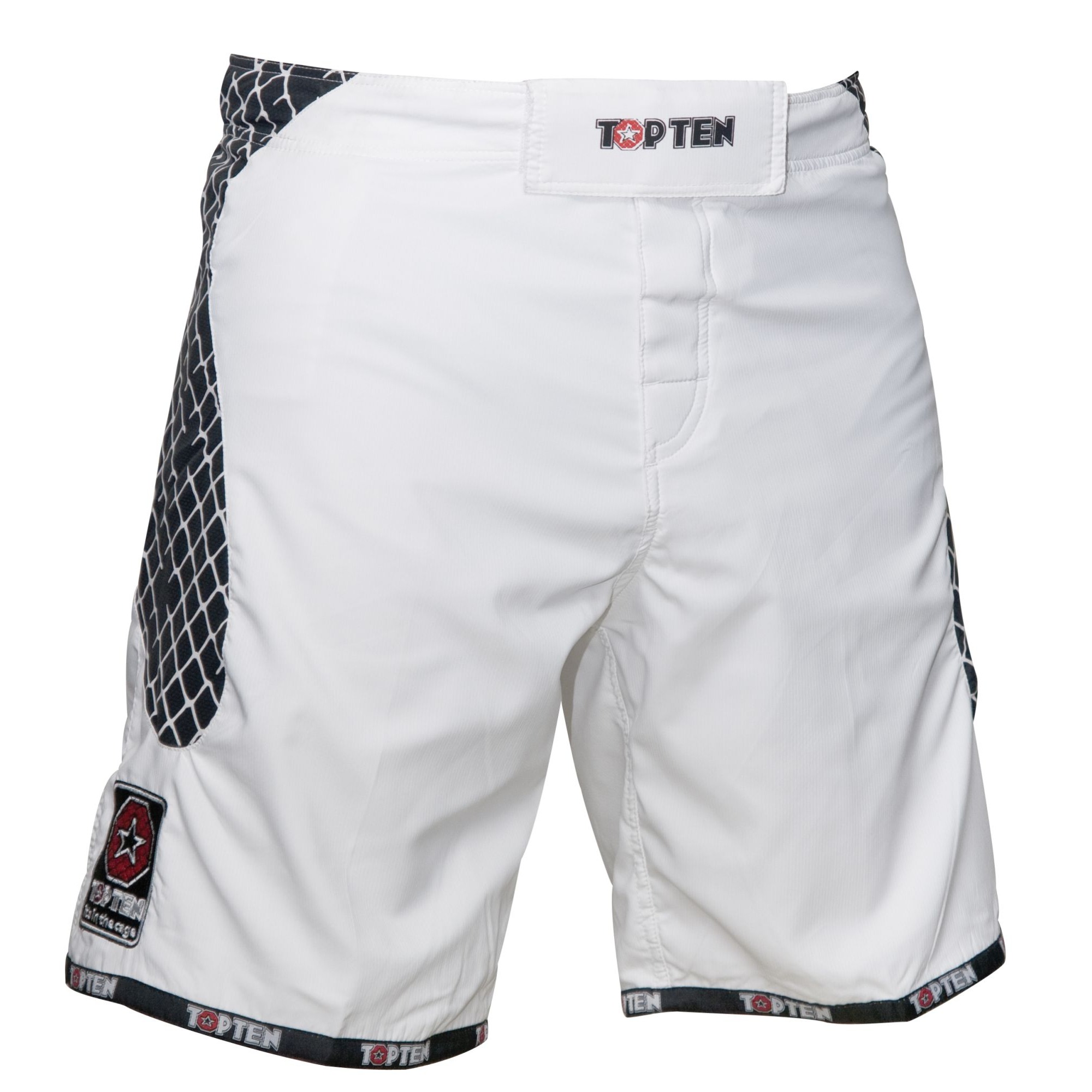TOP TEN MMA-Shorts - Cage - Weiß / Schwarz