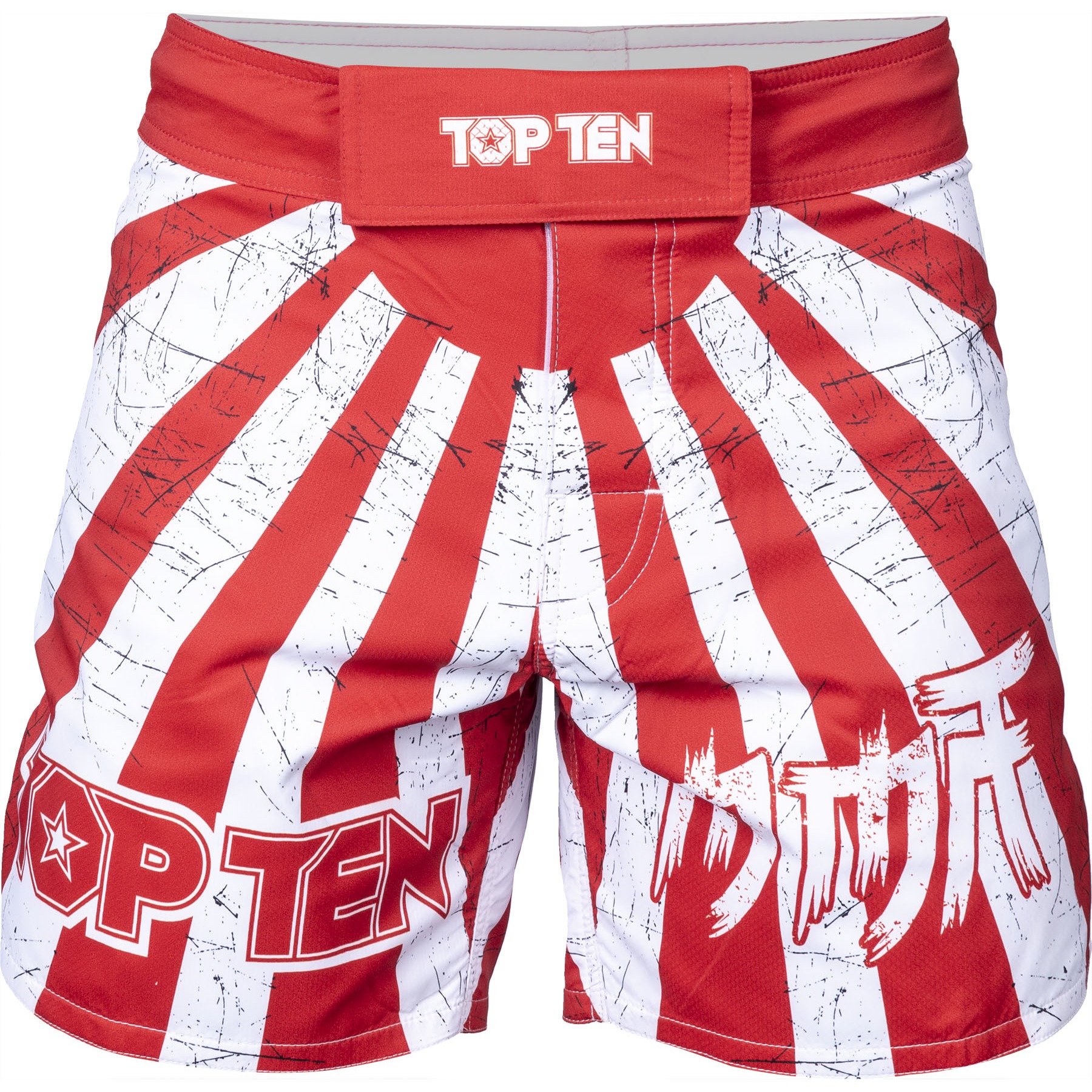 TOP TEN MMA-Shorts - Samurai - Weiß / Rot TOP TEN MMA-Shorts - Samurai - Weiß / Rot