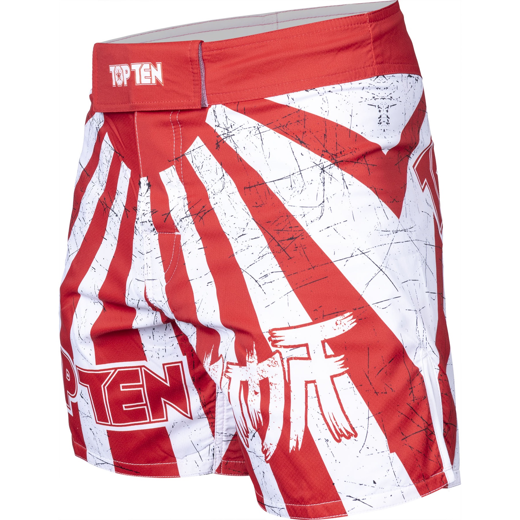 TOP TEN MMA-Shorts - Samurai - Weiß / Rot TOP TEN MMA-Shorts - Samurai - Weiß / Rot