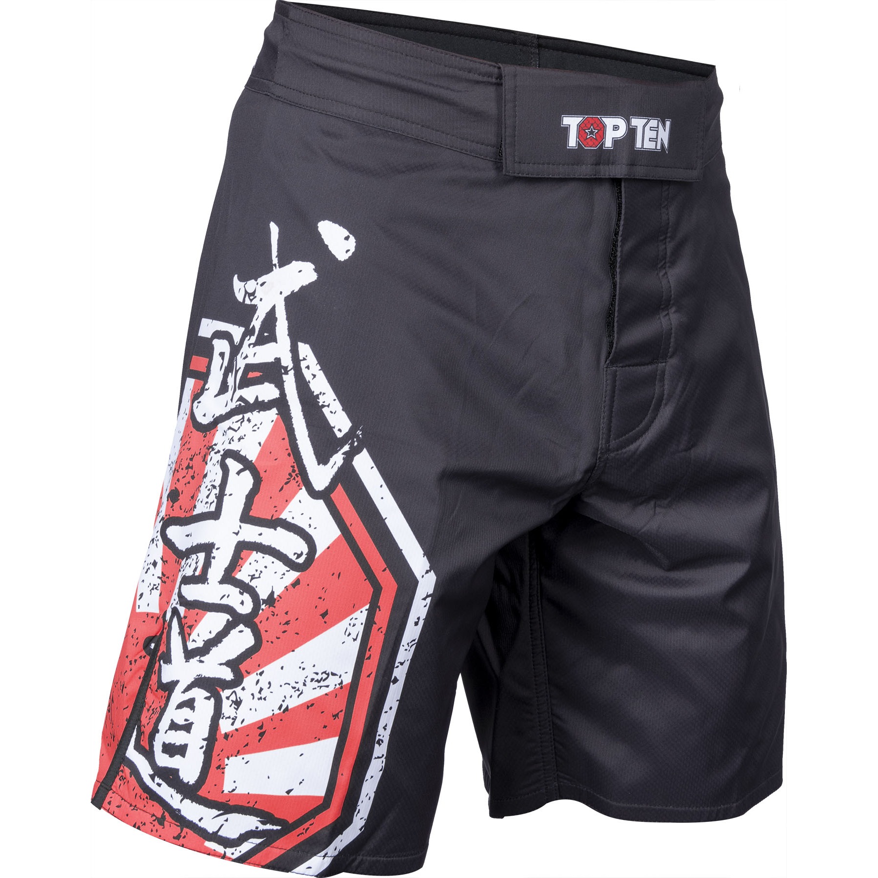 TOP TEN MMA-Shorts - Sunrise - Schwarz / Rot