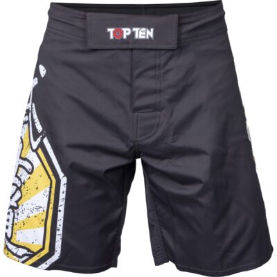 TOP TEN MMA-Shorts - Sunrise - Schwarz / Gelb