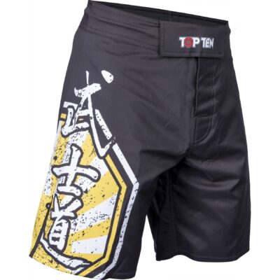 TOP TEN MMA-Shorts - Sunrise - Schwarz / Gelb