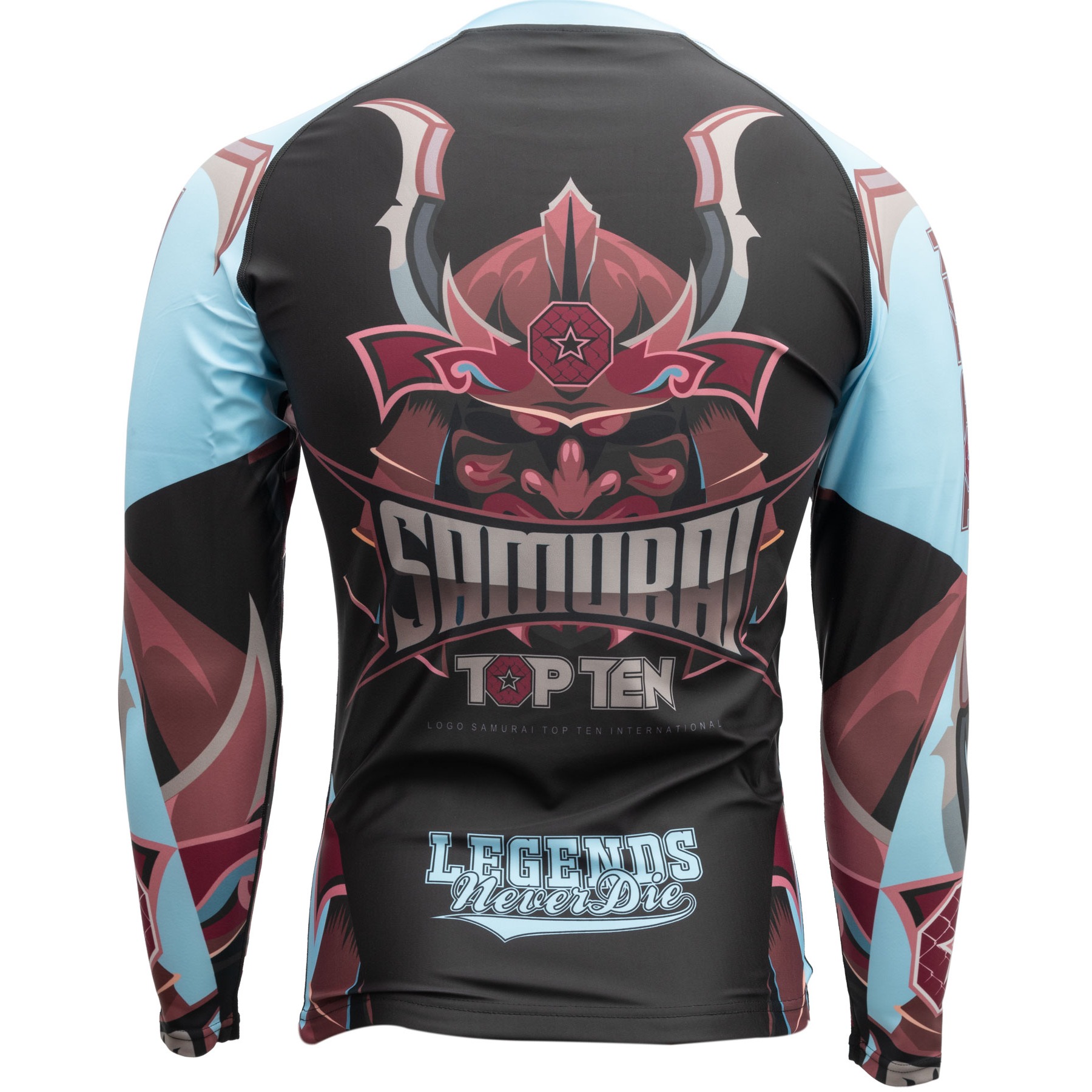 TOP TEN MMA Rashguard - Samurai - Schwarz / Blau TOP TEN MMA Rashguard - Samurai - Schwarz / Blau