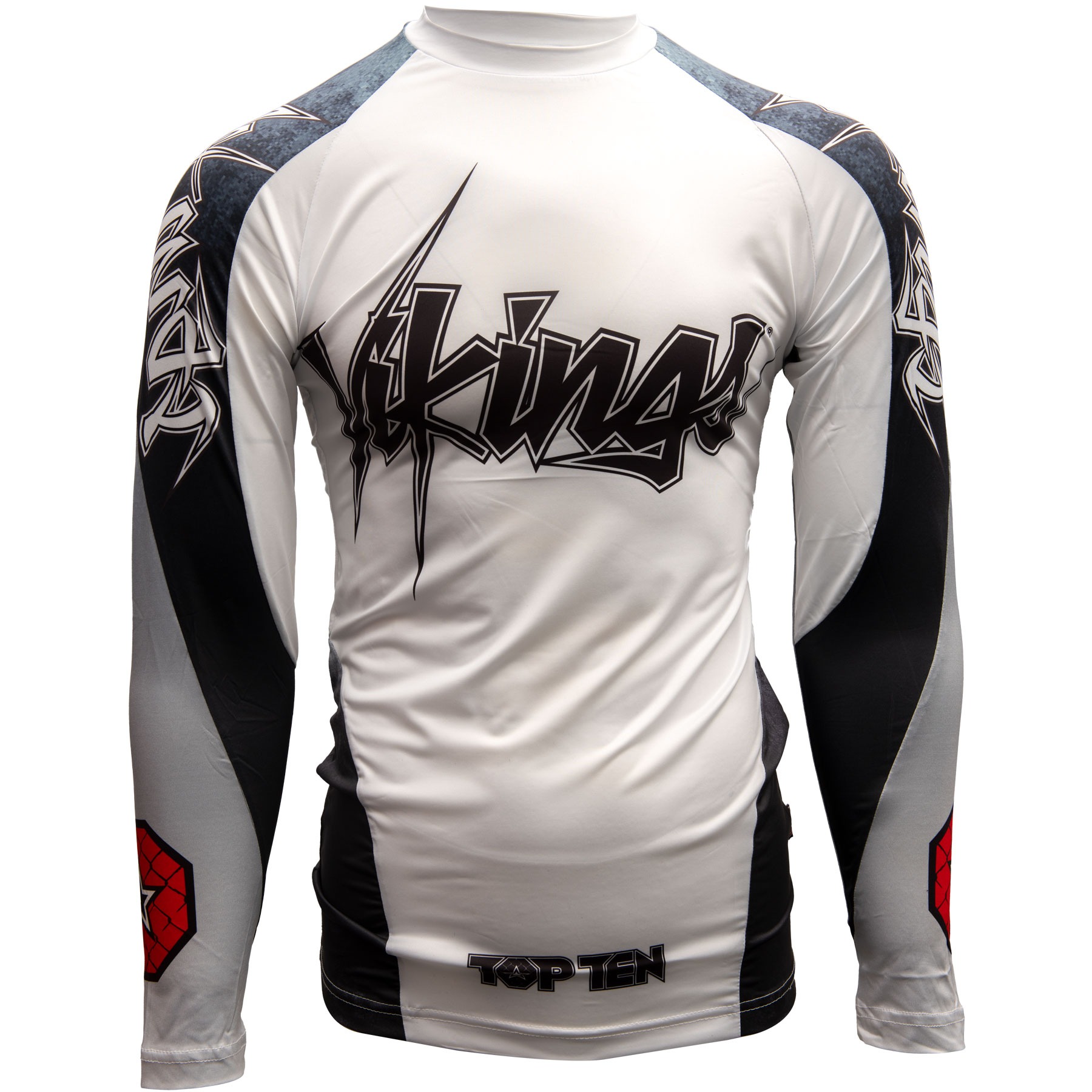 TOP TEN MMA Rashguard - Vikings - Weiß