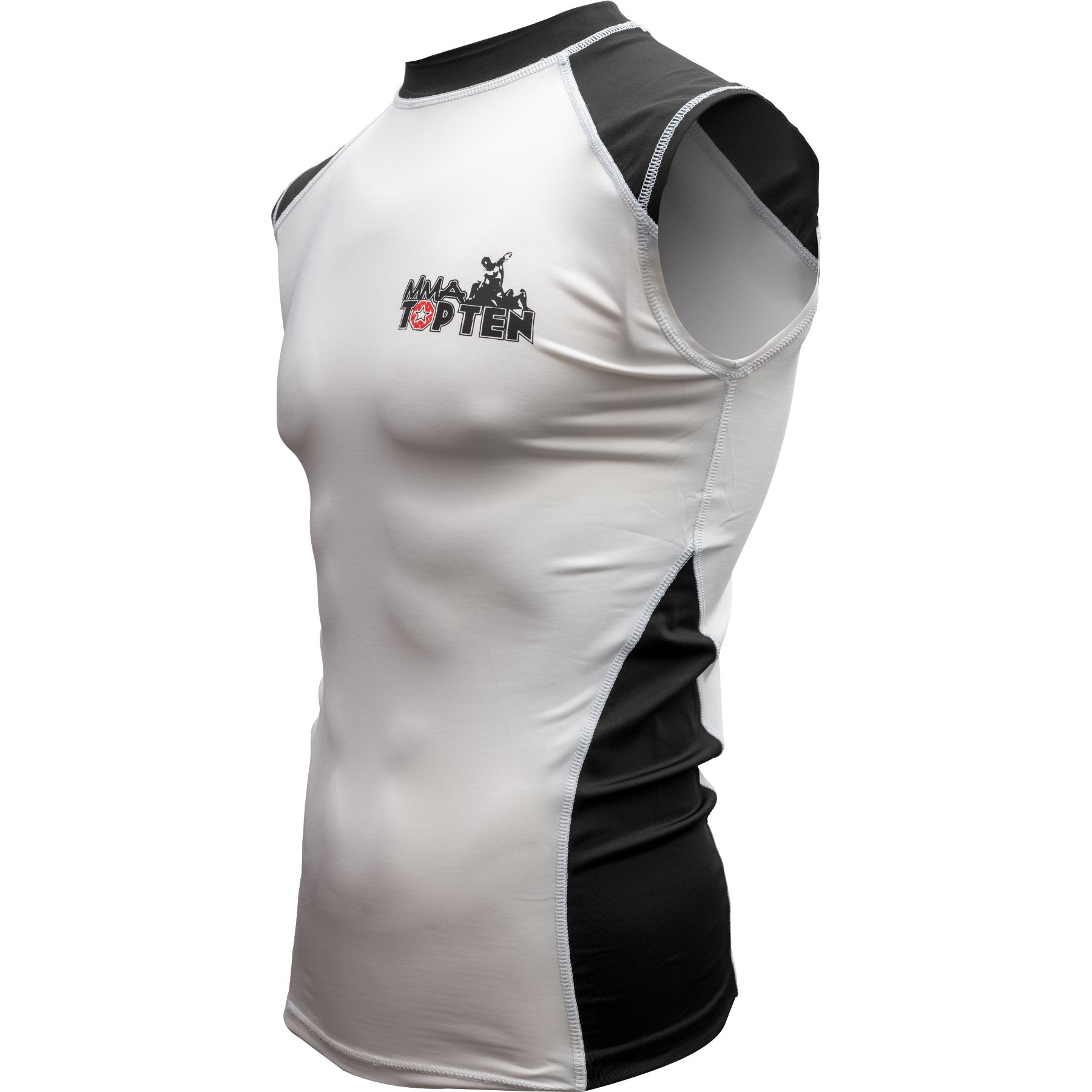 TOP TEN MMA Tank Top - Rashguard - Weiß / Schwarz TOP TEN MMA Tank Top - Rashguard - Weiß / Schwarz