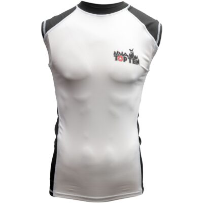 TOP TEN MMA Tank Top - Rashguard - Weiß / Schwarz