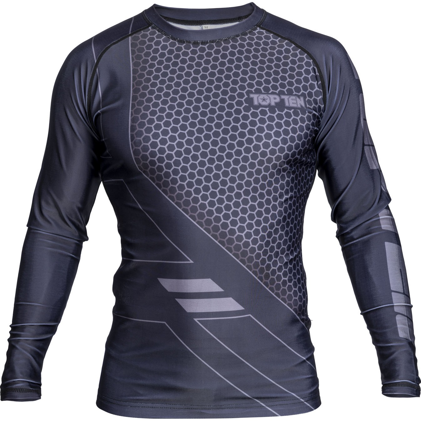 TOP TEN MMA Rashguard - COMBat - Schwarz