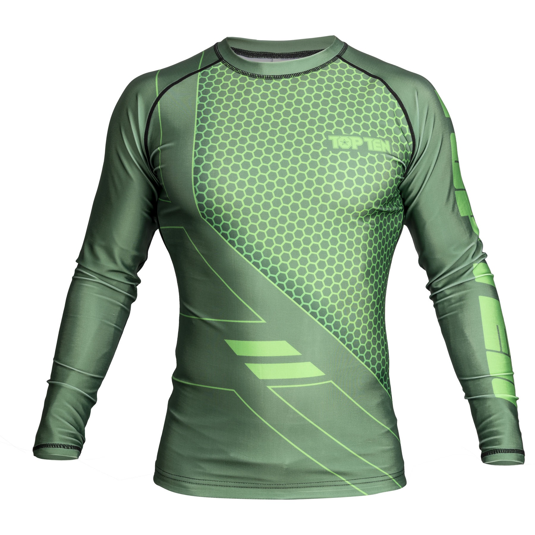 TOP TEN MMA Rashguard - COMBat - Grün