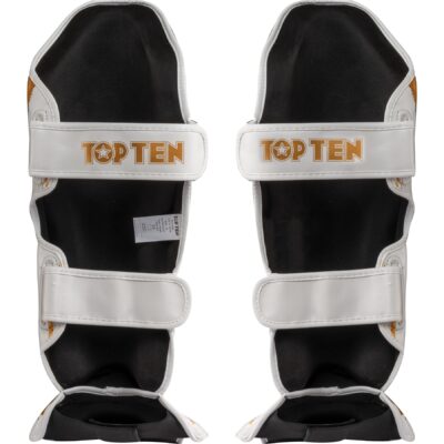 TOP TEN Schienbein- und Spannschutz - Power Ink - Weiß / Gold TOP TEN Schienbein- und Spannschutz - Power Ink - Weiß / Gold