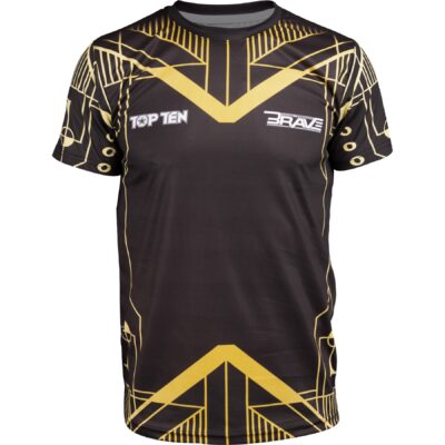 TOP TEN MMA T-Shirt - BRAVE - Schwarz / Gold TOP TEN MMA T-Shirt - BRAVE - Schwarz / Gold