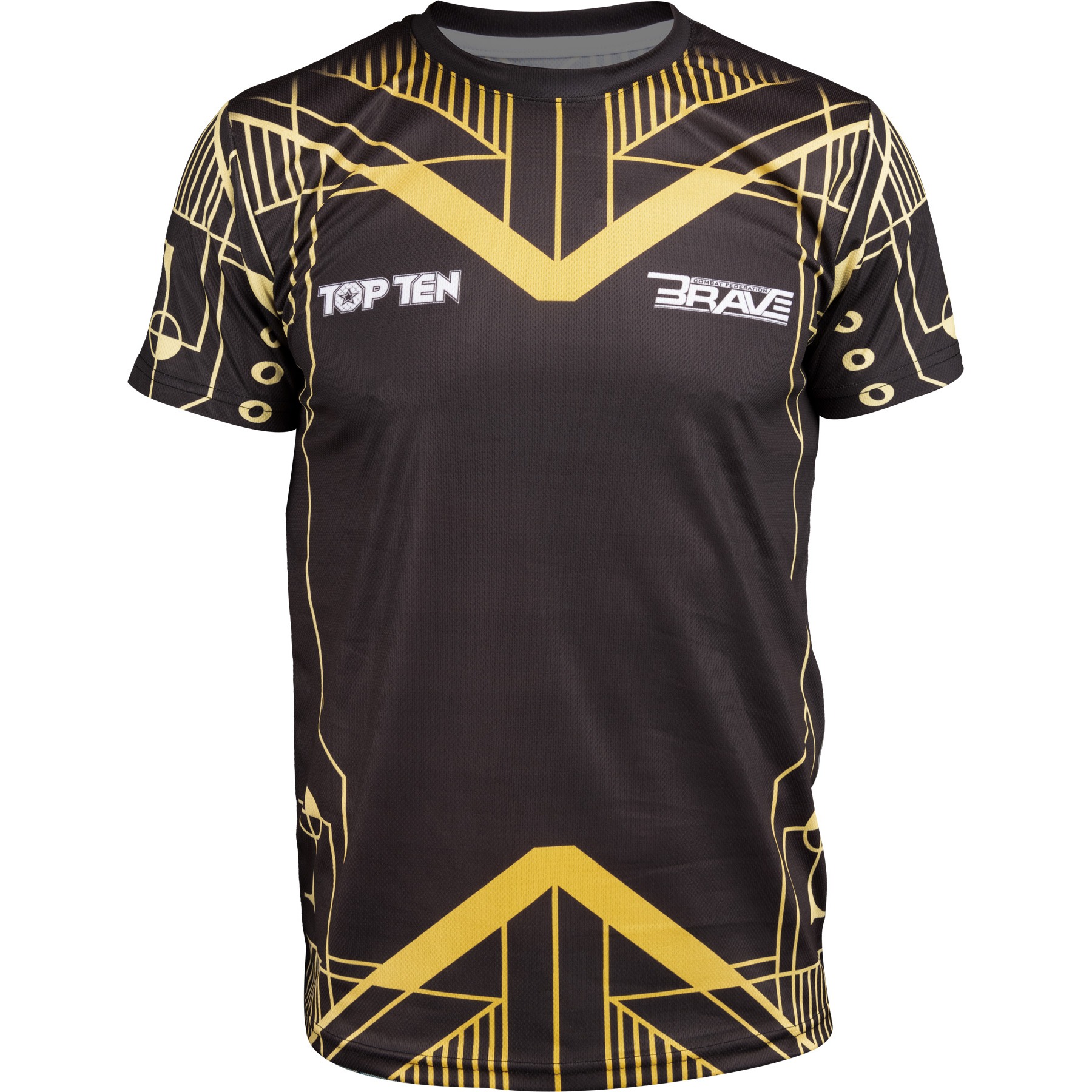 TOP TEN MMA T-Shirt - BRAVE - Schwarz / Gold TOP TEN MMA T-Shirt - BRAVE - Schwarz / Gold