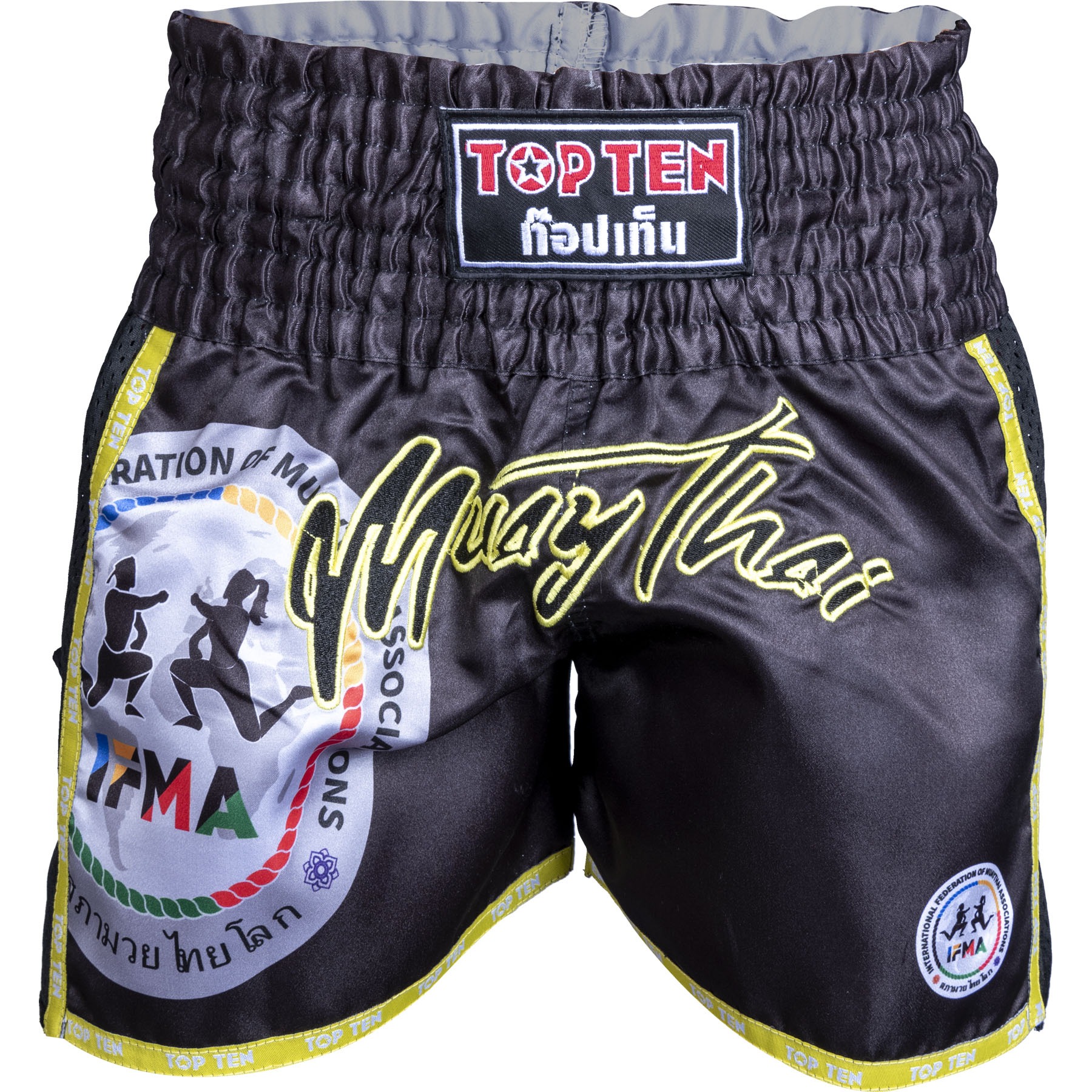 TOP TEN Muay-Thai-Shorts - Prachao IFMA - Schwarz TOP TEN Muay-Thai-Shorts - Prachao IFMA - Schwarz