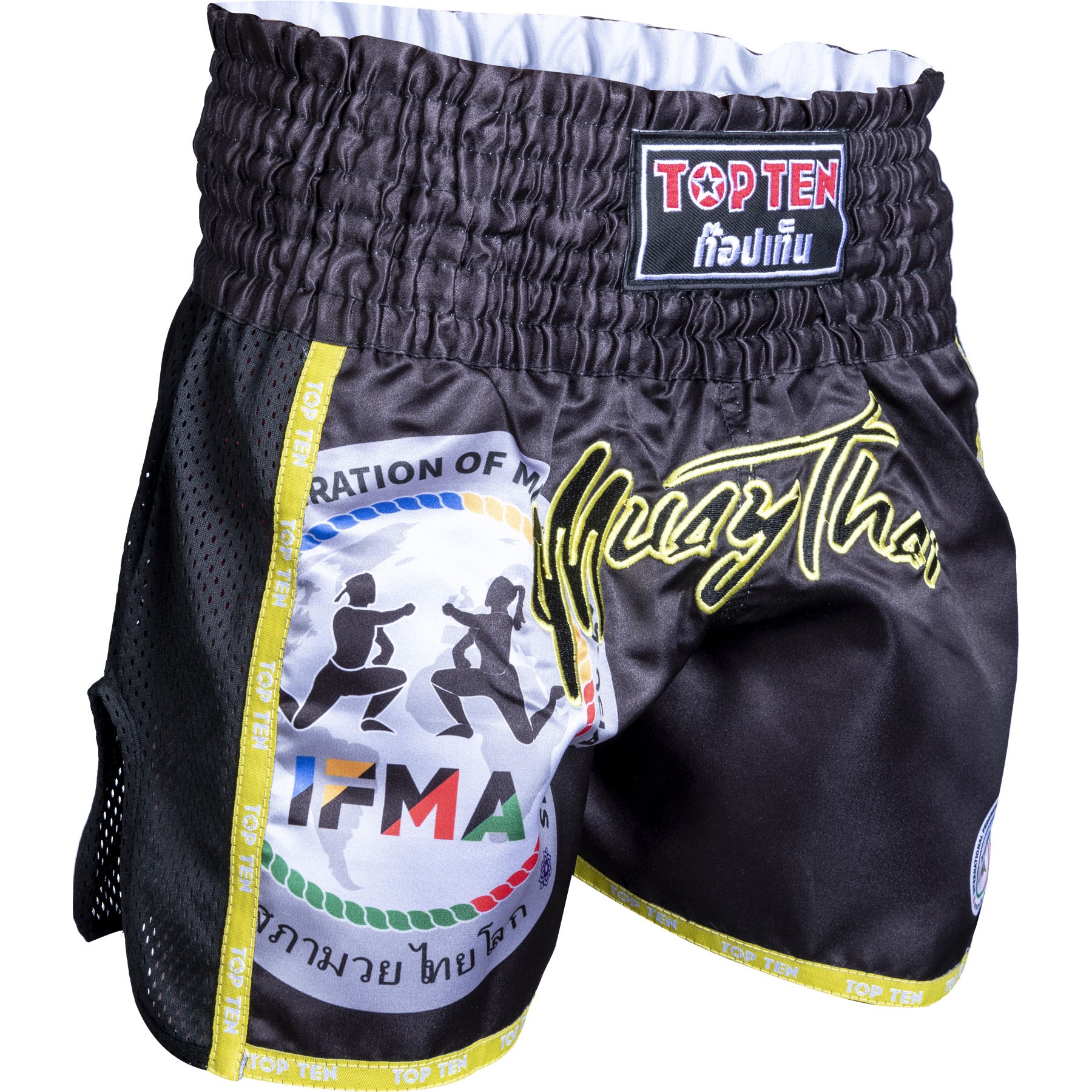 TOP TEN Muay-Thai-Shorts - Prachao IFMA - Schwarz TOP TEN Muay-Thai-Shorts - Prachao IFMA - Schwarz