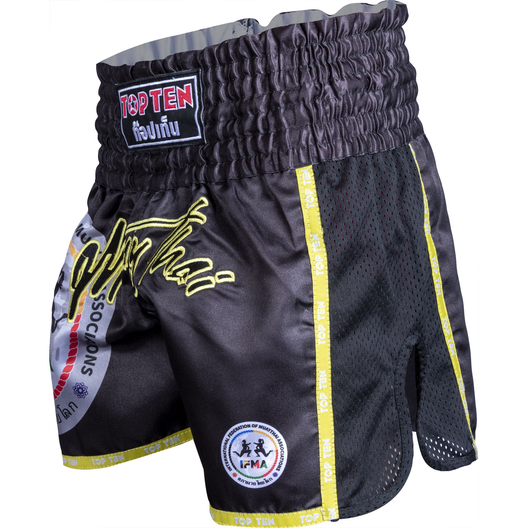 TOP TEN Muay-Thai-Shorts - Prachao IFMA - Schwarz TOP TEN Muay-Thai-Shorts - Prachao IFMA - Schwarz