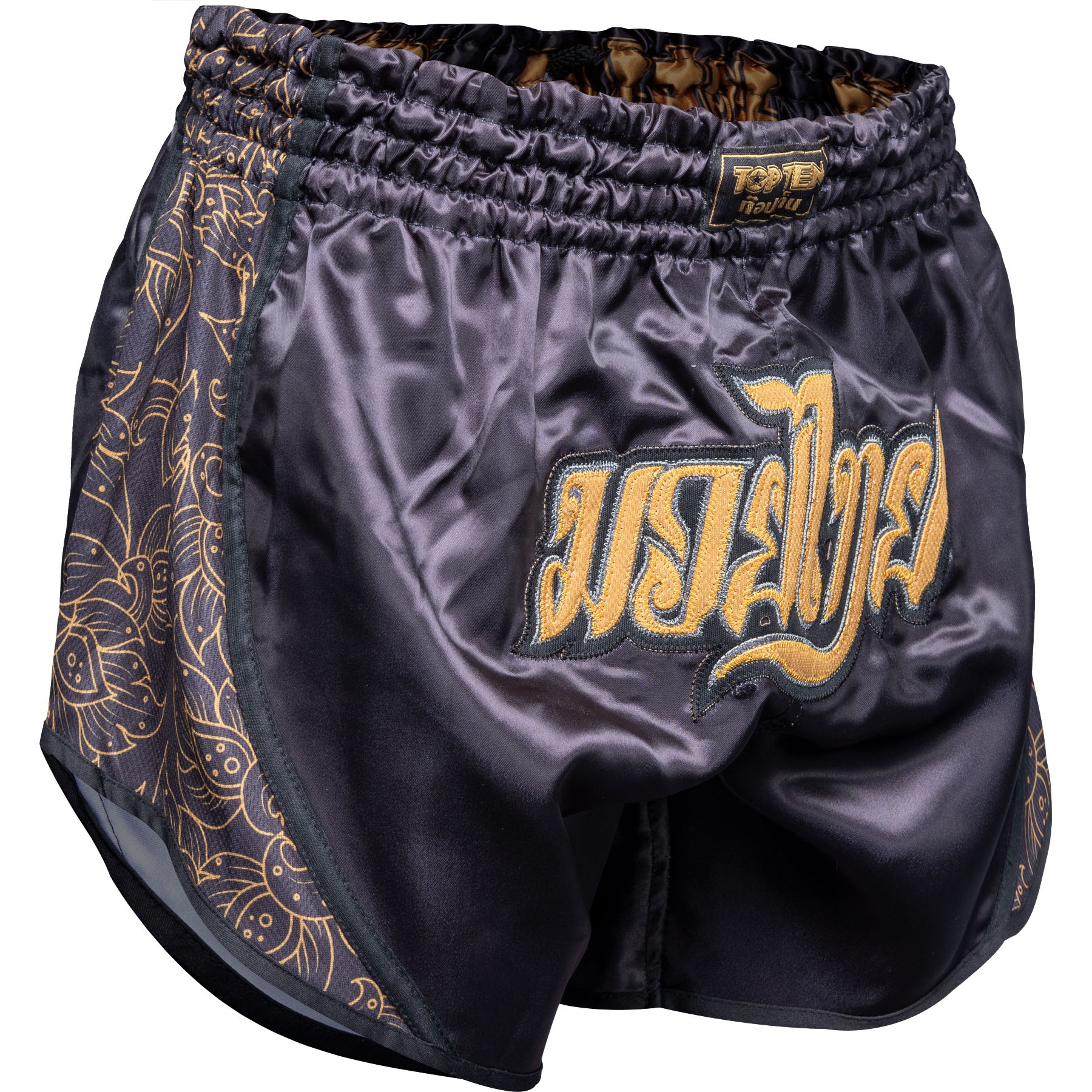 TOP TEN Muay-Thai-Shorts - Nong Han - Schwarz / Gold