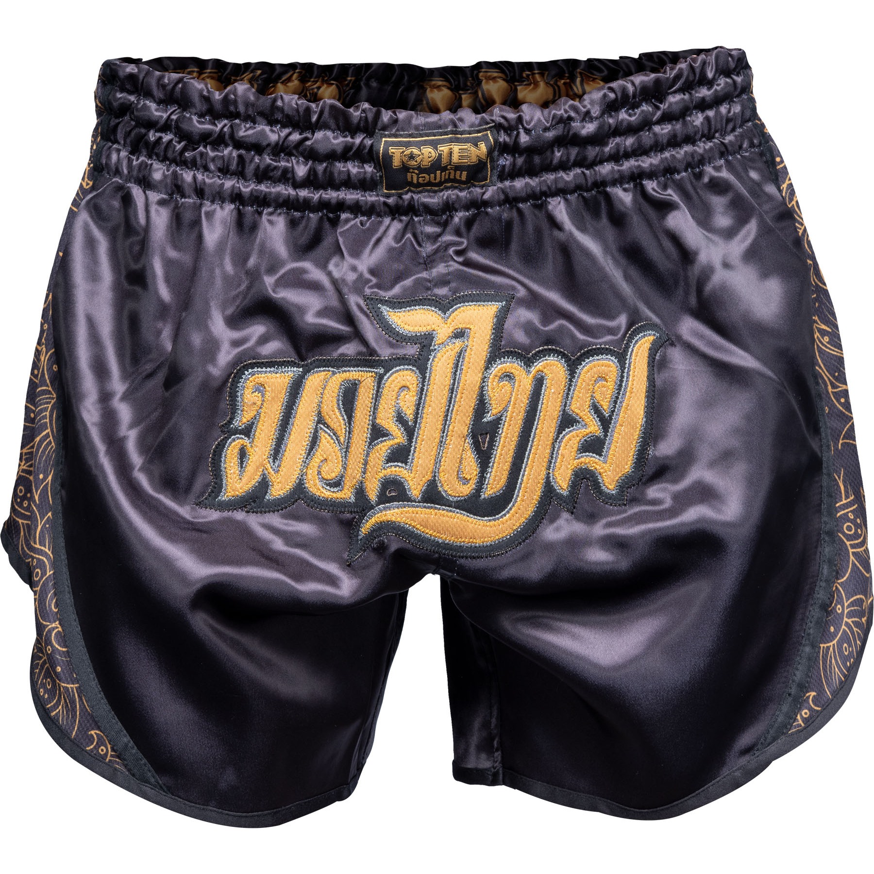 TOP TEN Muay-Thai-Shorts - Nong Han - Schwarz / Gold TOP TEN Muay-Thai-Shorts - Nong Han - Schwarz / Gold