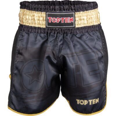 TOP TEN Kickbox-Shorts - Power Ink - Schwarz / Gold TOP TEN Kickbox-Shorts - Power Ink - Schwarz / Gold