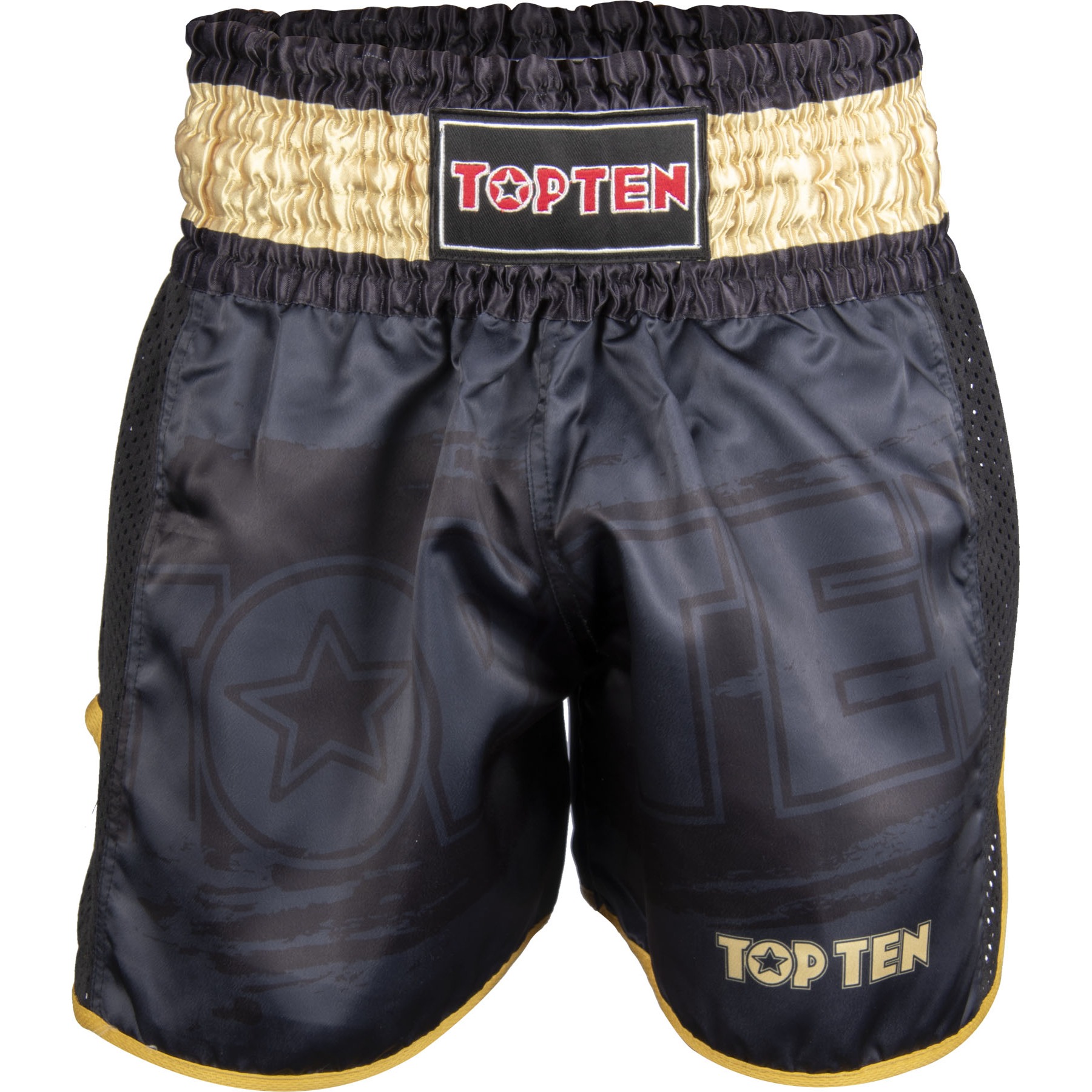 TOP TEN Kickbox-Shorts - Power Ink - Schwarz / Gold TOP TEN Kickbox-Shorts - Power Ink - Schwarz / Gold