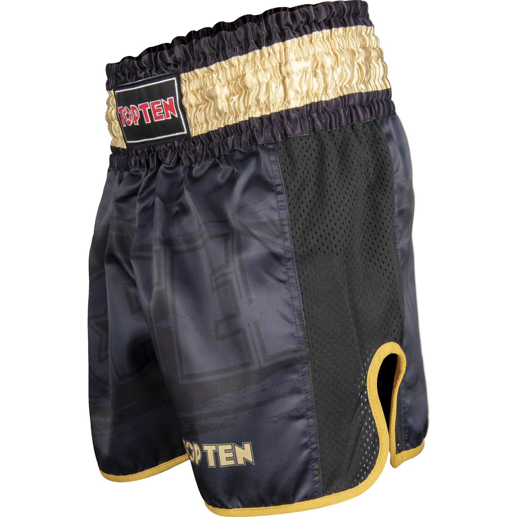 TOP TEN Kickbox-Shorts - Power Ink - Schwarz / Gold TOP TEN Kickbox-Shorts - Power Ink - Schwarz / Gold