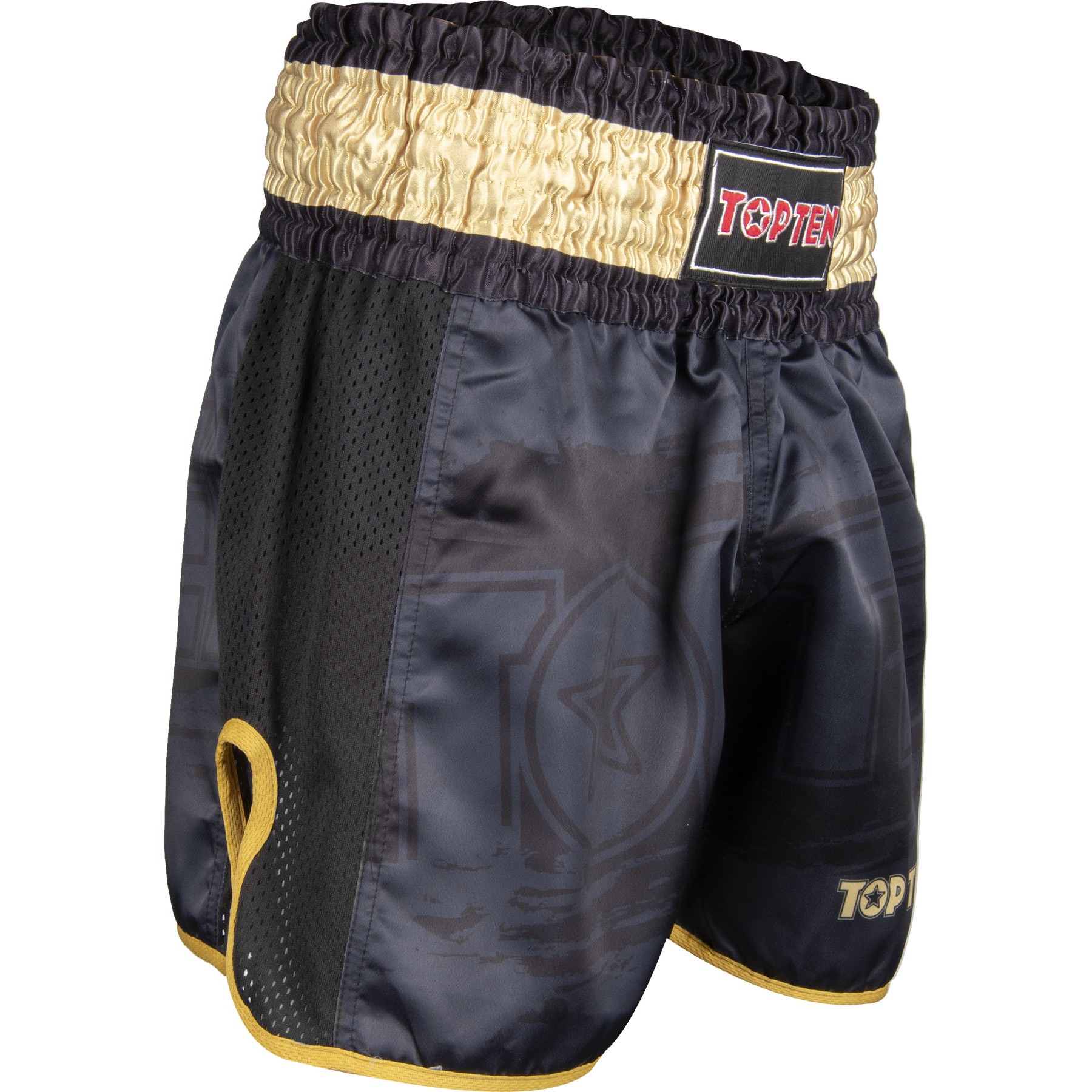 TOP TEN Kickbox-Shorts - Power Ink - Schwarz / Gold